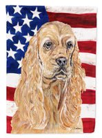 Cocker Spaniel Buff USA American Flag Flag Garden Size