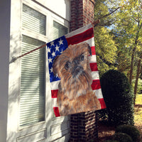 Brussels Griffon USA American Flag Flag Canvas House Size