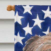 Brussels Griffon USA American Flag Flag Canvas House Size
