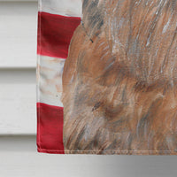 Brussels Griffon USA American Flag Flag Canvas House Size