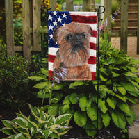 Brussels Griffon USA American Flag Flag Garden Size