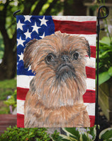 Brussels Griffon USA American Flag Flag Garden Size
