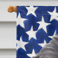 Brussels Griffon USA American Flag Flag Canvas House Size