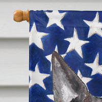 Bull Terrier USA American Flag Flag Canvas House Size