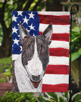 Bull Terrier USA American Flag Flag Garden Size