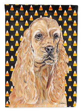 Cocker Spaniel Halloween Candy Corn Flag Canvas House Size