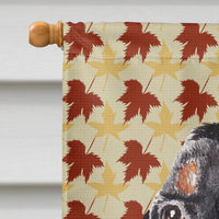 Coonhound Fall Leaves Flag Canvas House Size