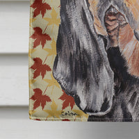 Coonhound Fall Leaves Flag Canvas House Size