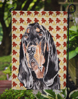Coonhound Fall Leaves Flag Garden Size