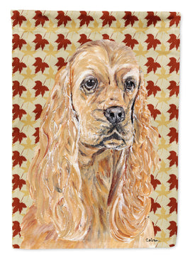 Cocker Spaniel Fall Leaves Flag Garden Size