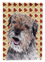 Border Terrier Fall Leaves Flag Garden Size