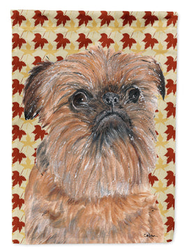 Brussels Griffon Fall Leaves Flag Canvas House Size