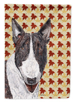 Bull Terrier Fall Leaves Flag Canvas House Size