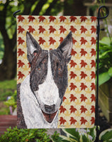 Bull Terrier Fall Leaves Flag Garden Size