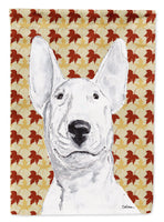 Bull Terrier Fall Leaves Flag Garden Size