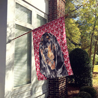 Coonhound Valentine's Love Flag Canvas House Size