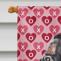 Coonhound Valentine's Love Flag Canvas House Size