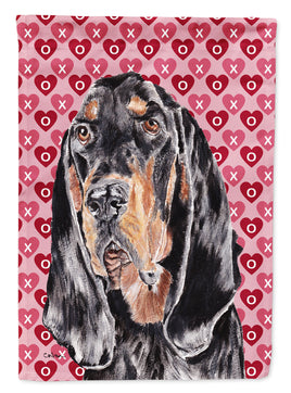 Coonhound Valentine's Love Flag Garden Size