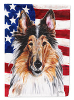 Collie with American Flag USA Flag Canvas House Size SC9622CHF