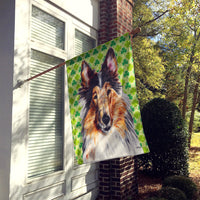 Collie Lucky Shamrock St. Patrick's Day Flag Canvas House Size SC9718CHF