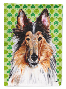 Collie Lucky Shamrock St. Patrick's Day Flag Garden Size SC9718GF