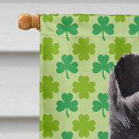 Black and White Collie Lucky Shamrock St. Patrick's Day Flag Canvas House Size SC9726CHF