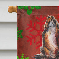 Collie Red Snowflakes Holiday Flag Canvas House Size SC9742CHF