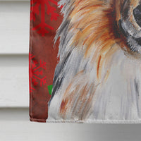 Collie Red Snowflakes Holiday Flag Canvas House Size SC9742CHF