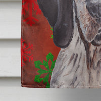 Blue Tick Coonhound Red Snowflakes Holiday Flag Canvas House Size SC9745CHF
