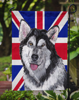 Alaskan Malamute with English Union Jack British Flag Flag Garden Size SC9815GF