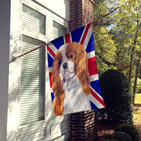 Cavalier Spaniel with English Union Jack British Flag Flag Canvas House Size SC9851CHF