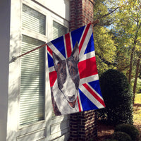 Bull Terrier with Engish Union Jack British Flag Flag Canvas House Size SC9861CHF