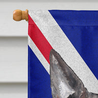 Bull Terrier with Engish Union Jack British Flag Flag Canvas House Size SC9861CHF