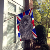 Brussels Griffon with Engish Union Jack British Flag Flag Canvas House Size SC9863CHF