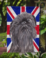 Brussels Griffon with Engish Union Jack British Flag Flag Garden Size SC9863GF