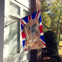 Brussels Griffon with Engish Union Jack British Flag Flag Canvas House Size SC9864CHF
