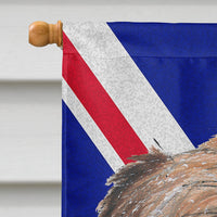 Brussels Griffon with Engish Union Jack British Flag Flag Canvas House Size SC9864CHF