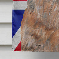 Brussels Griffon with Engish Union Jack British Flag Flag Canvas House Size SC9864CHF