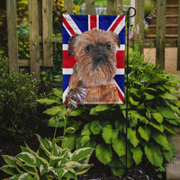 Brussels Griffon with Engish Union Jack British Flag Flag Garden Size