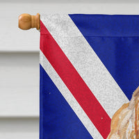 Buff Cocker Spaniel with Engish Union Jack British Flag Flag Canvas House Size SC9866CHF