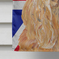 Buff Cocker Spaniel with Engish Union Jack British Flag Flag Canvas House Size SC9866CHF