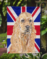 Buff Cocker Spaniel with Engish Union Jack British Flag Flag Garden Size SC9866GF