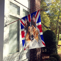 Collie with English Union Jack British Flag Flag Canvas House Size SC9893CHF
