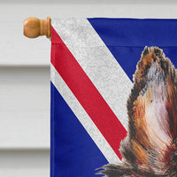 Collie with English Union Jack British Flag Flag Canvas House Size SC9893CHF