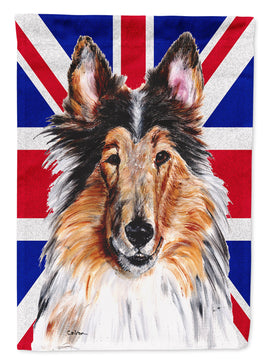 Collie with English Union Jack British Flag Flag Garden Size SC9893GF