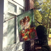Cavalier Spaniels and Christmas Presents Flag Canvas House Size SDSQ0303CHF