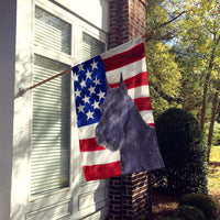 USA American Flag with Schnauzer Flag Canvas House Size