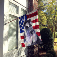 USA American Flag with Schnauzer Flag Canvas House Size