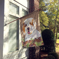 Clumber Spaniel Flag Canvas House Size
