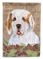 Clumber Spaniel Flag Canvas House Size